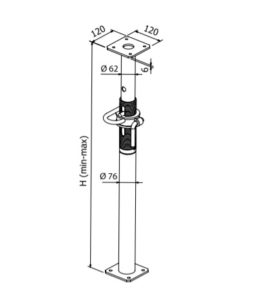 Tugipost BD40E